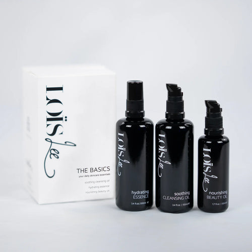 Loïs Lee The Basics sada péče o pleť s čisticím olejem, hydratační esencí a Beauty Oil