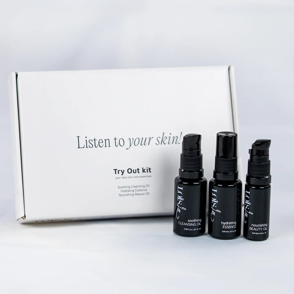 Loïs Lee Try Out Kit — zkušební sada přírodní péče o pleť v cestovní velikosti